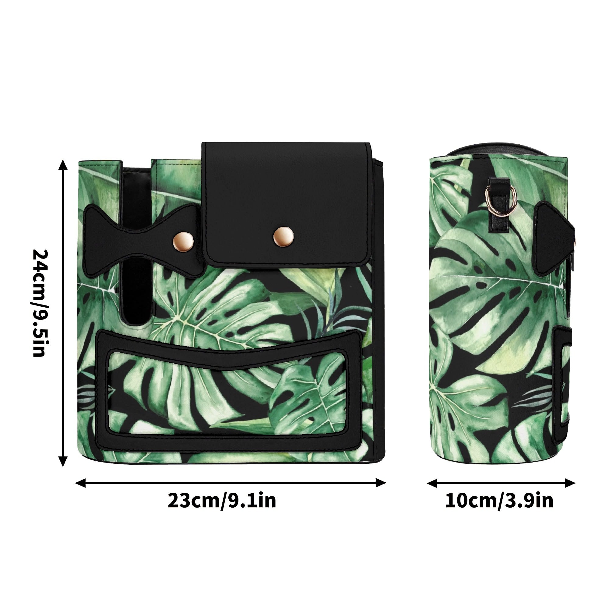 Jungle Leaves Crossbody Water Bottle Storage Bag Water Bottle Storage Handbag Plants Printed Offshore