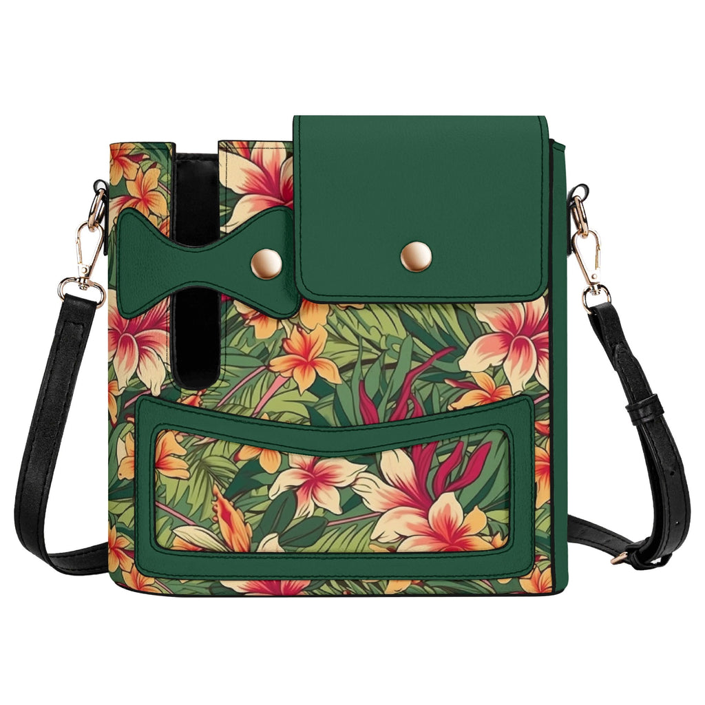 Vintage Hawaiian Floral Crossbody Water Bottle Storage Bag Default Title Water Bottle Storage Handbag Plants Printed Offshore