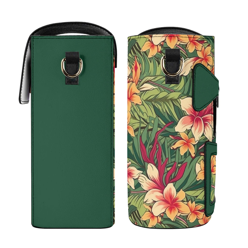 Vintage Hawaiian Floral Crossbody Water Bottle Storage Bag Water Bottle Storage Handbag Plants Printed Offshore