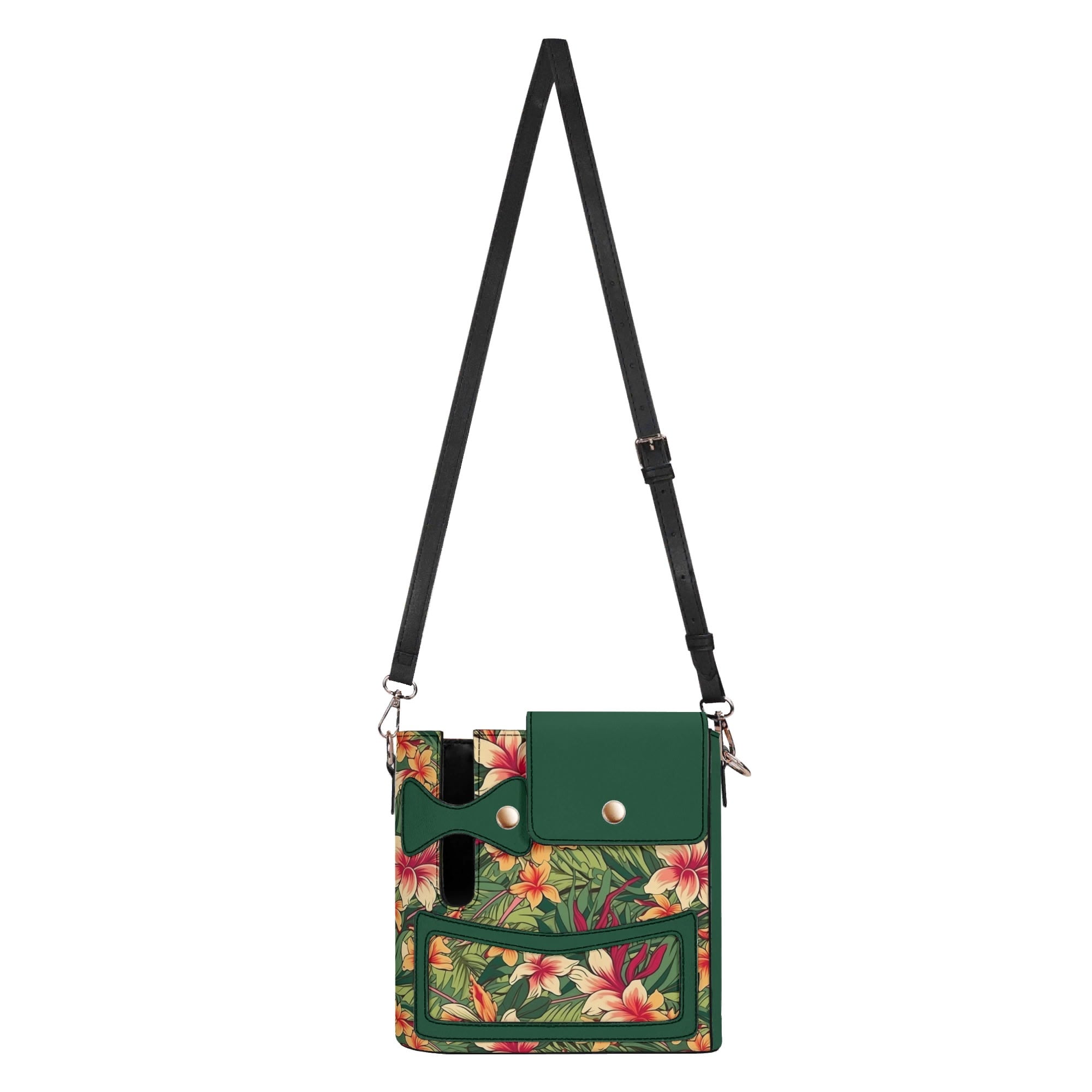 Vintage Hawaiian Floral Crossbody Water Bottle Storage Bag Water Bottle Storage Handbag Plants Printed Offshore