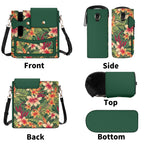 Vintage Hawaiian Floral Crossbody Water Bottle Storage Bag Water Bottle Storage Handbag Plants Printed Offshore