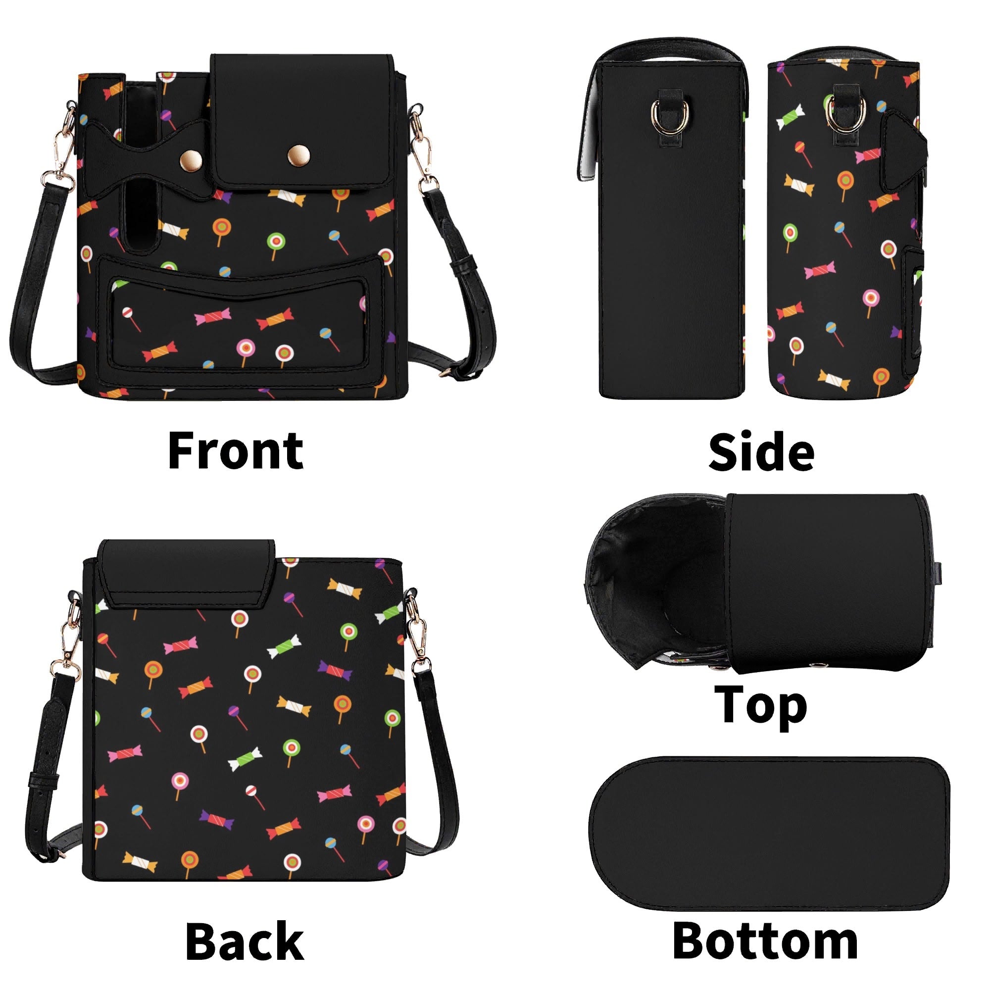 Candy Crossbody Water Bottle Storage Bag Water Bottle Storage Handbag Food Printed Offshore