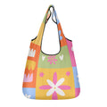 Flower Patchwork 3 Pack of Foldable Shopping Bags Default Title 3-Pack Shopping Bags Plants Printed Offshore