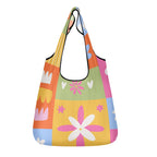 Flower Patchwork 3 Pack of Foldable Shopping Bags Default Title 3-Pack Shopping Bags Plants Printed Offshore