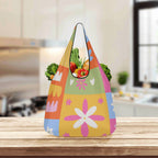 Flower Patchwork 3 Pack of Foldable Shopping Bags 3-Pack Shopping Bags Plants Printed Offshore