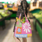 Flower Patchwork 3 Pack of Foldable Shopping Bags 3-Pack Shopping Bags Plants Printed Offshore