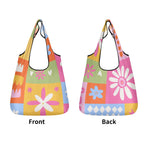 Flower Patchwork 3 Pack of Foldable Shopping Bags 3-Pack Shopping Bags Plants Printed Offshore