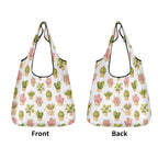 Cactus Pots And Flowers 3 Pack of Foldable Shopping Bags 3-Pack Shopping Bags Plants Printed Offshore