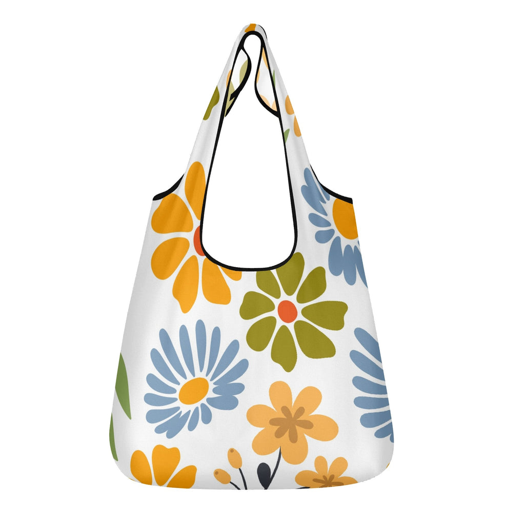 Boho Flowers 3 Pack of Foldable Shopping Bags Default Title 3-Pack Shopping Bags Plants Printed Offshore