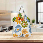 Boho Flowers 3 Pack of Foldable Shopping Bags 3-Pack Shopping Bags Plants Printed Offshore