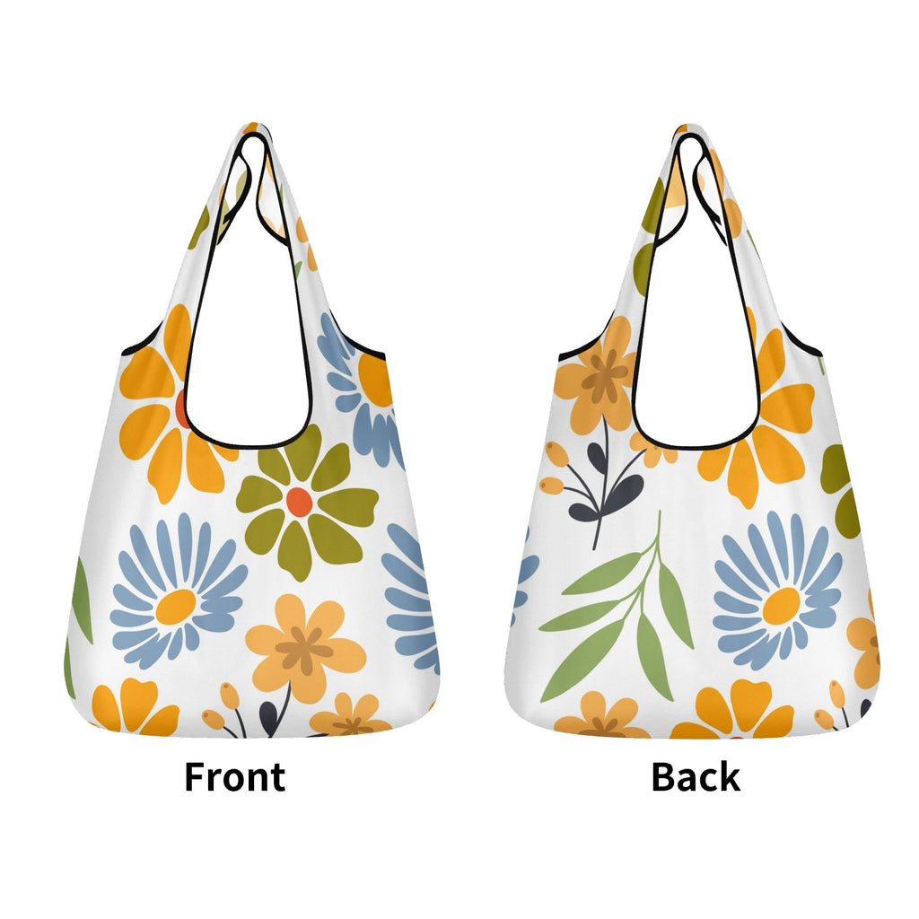 Boho Flowers 3 Pack of Foldable Shopping Bags 3-Pack Shopping Bags Plants Printed Offshore