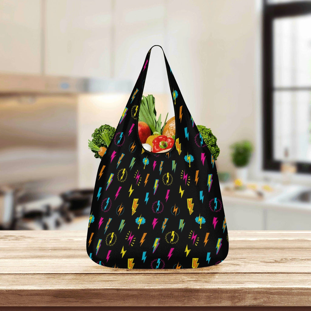 Fun Lightning 3 Pack of Foldable Shopping Bags 3-Pack Shopping Bags comic Printed Offshore