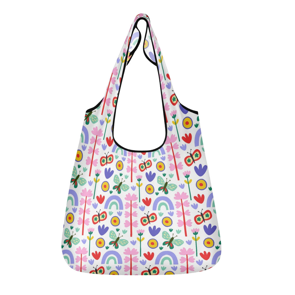 Rainbows And Butterflies 3 Pack of Foldable Shopping Bags Default Title 3-Pack Shopping Bags Printed Offshore