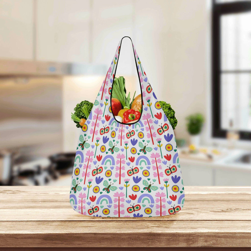 Rainbows And Butterflies 3 Pack of Foldable Shopping Bags 3-Pack Shopping Bags Printed Offshore