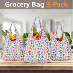 Rainbows And Butterflies 3 Pack of Foldable Shopping Bags 3-Pack Shopping Bags Printed Offshore
