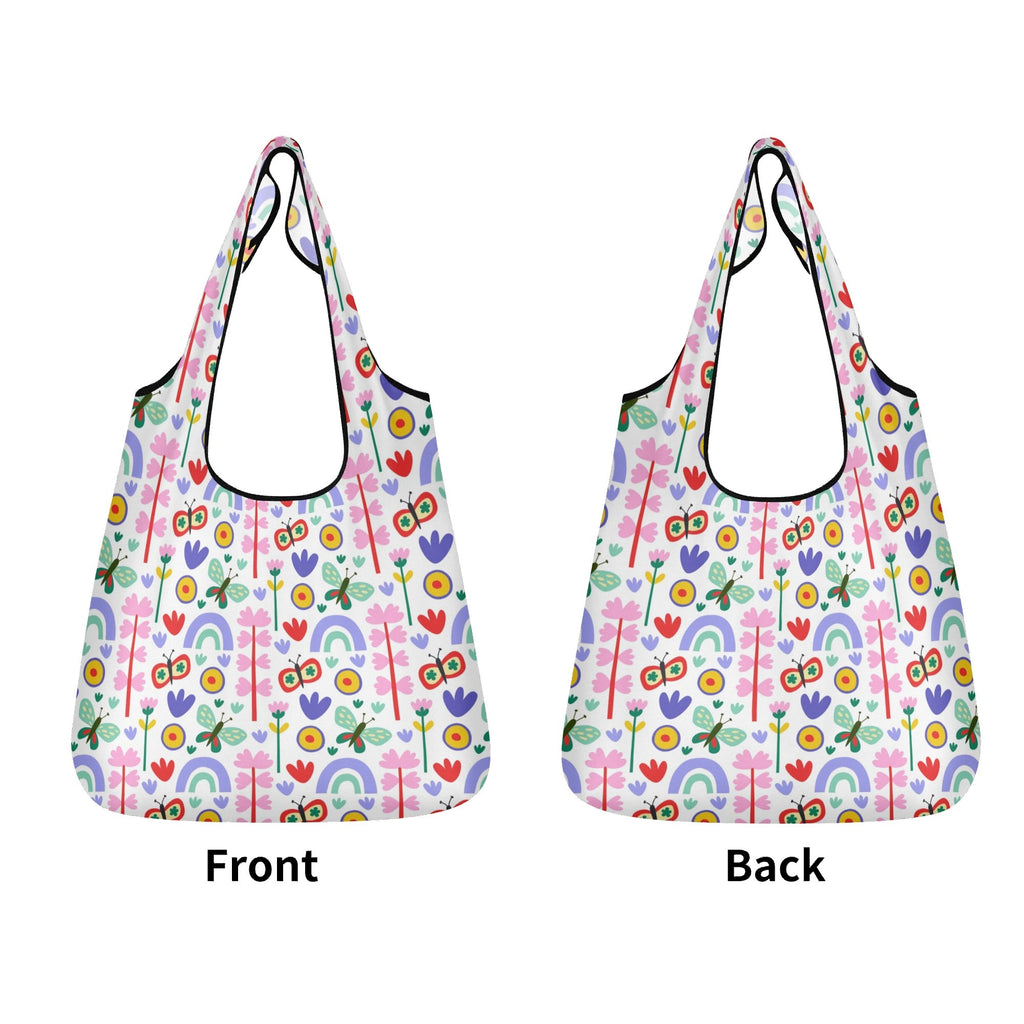 Rainbows And Butterflies 3 Pack of Foldable Shopping Bags 3-Pack Shopping Bags Printed Offshore