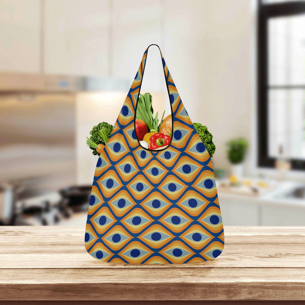 Retro Eyes 3 Pack of Foldable Shopping Bags 3-Pack Shopping Bags Printed Offshore Retro