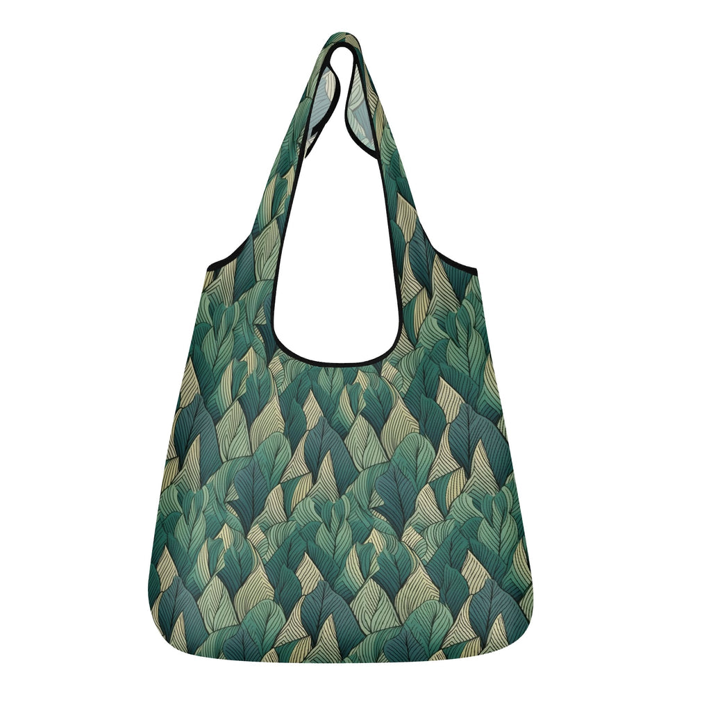 Leaf Pattern 3 Pack of Foldable Shopping Bags Default Title 3-Pack Shopping Bags Plants Printed Offshore