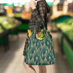 Leaf Pattern 3 Pack of Foldable Shopping Bags 3-Pack Shopping Bags Plants Printed Offshore