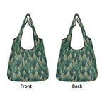 Leaf Pattern 3 Pack of Foldable Shopping Bags 3-Pack Shopping Bags Plants Printed Offshore