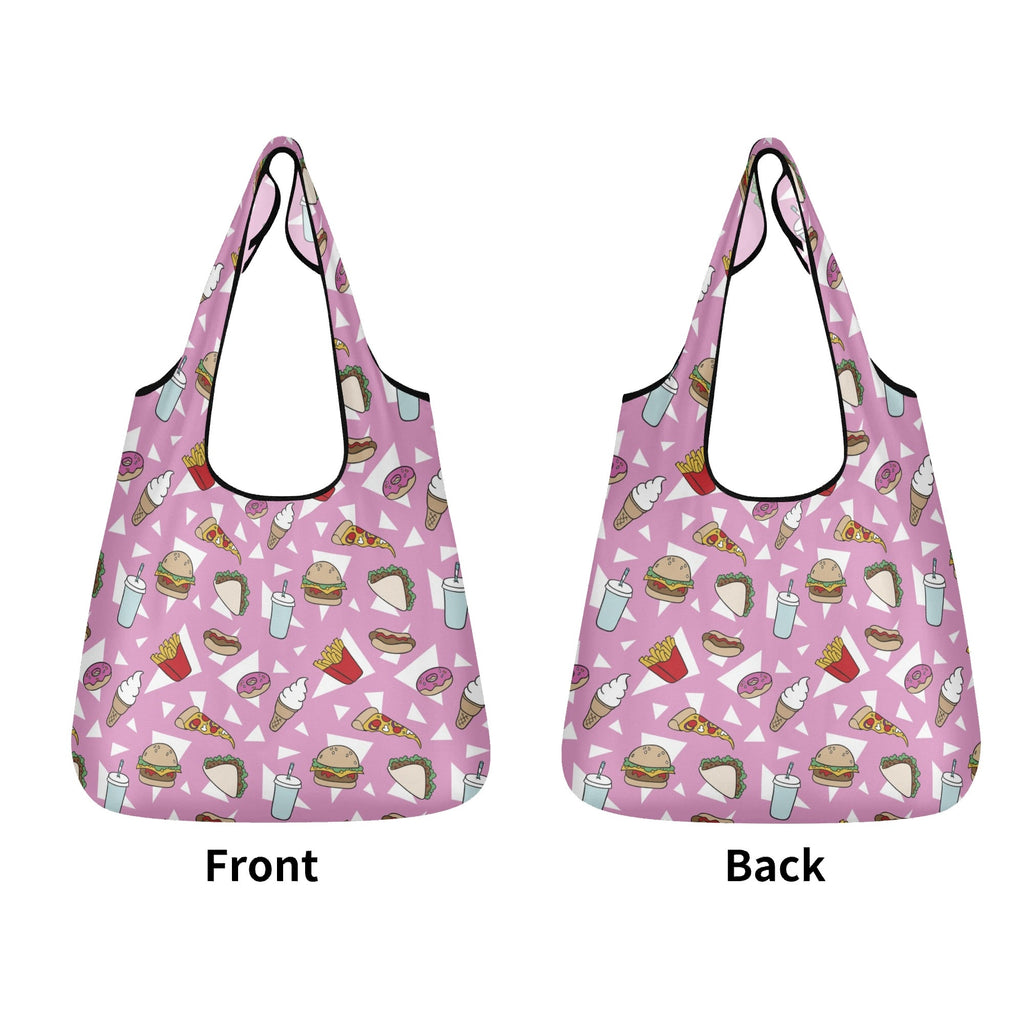 Fast Food 3 Pack of Foldable Shopping Bags 3-Pack Shopping Bags Food Printed Offshore