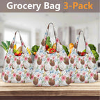 Coconuts 3 Pack of Foldable Shopping Bags 3-Pack Shopping Bags Food Printed Offshore