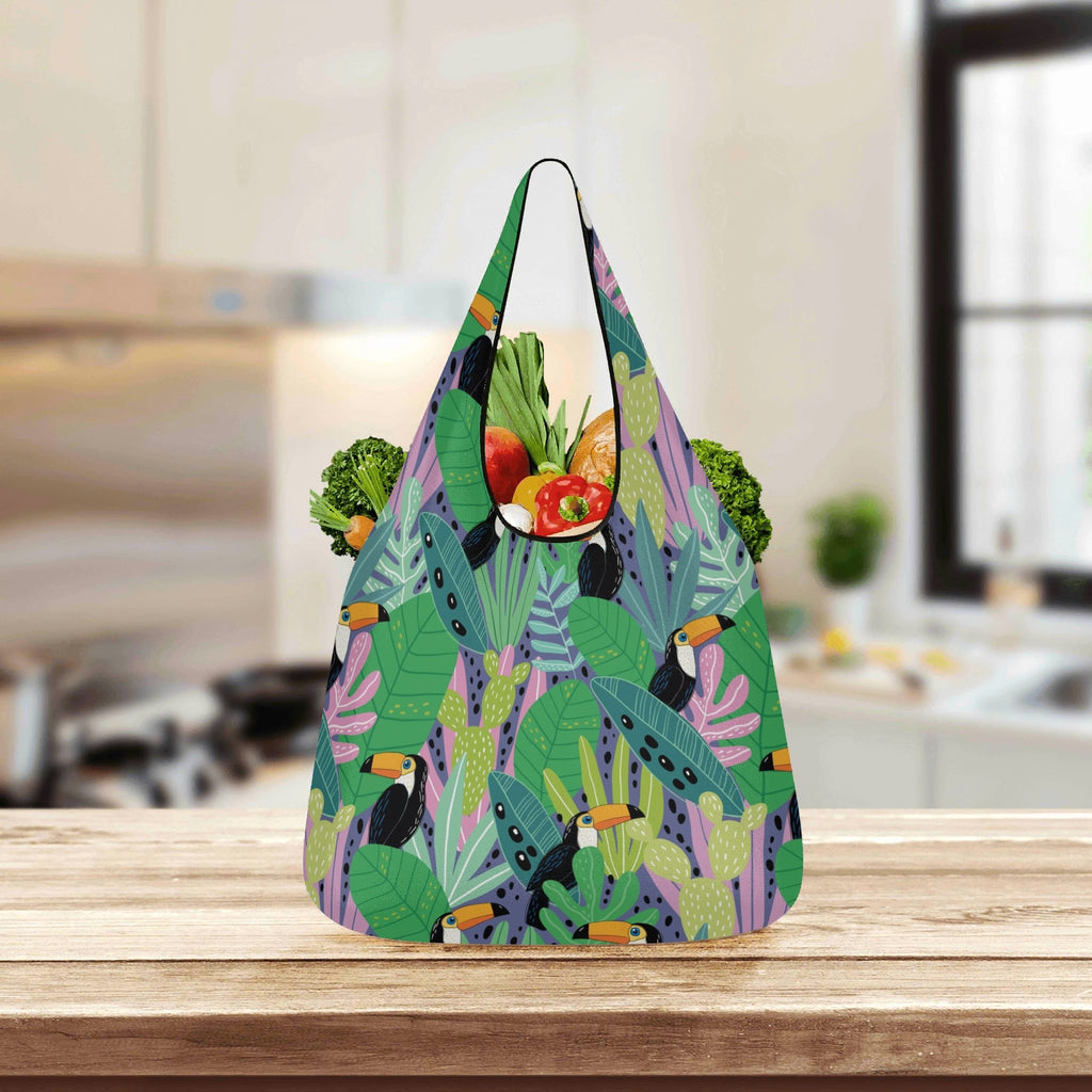 Bright Toucans 3 Pack of Foldable Shopping Bags 3-Pack Shopping Bags animal Printed Offshore