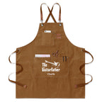 Personalised The Guitarfather Unisex Canvas Cross Back Chef Apron with Large Pockets Khaki Personalised Canvas Apron Dad Music Printed Offshore