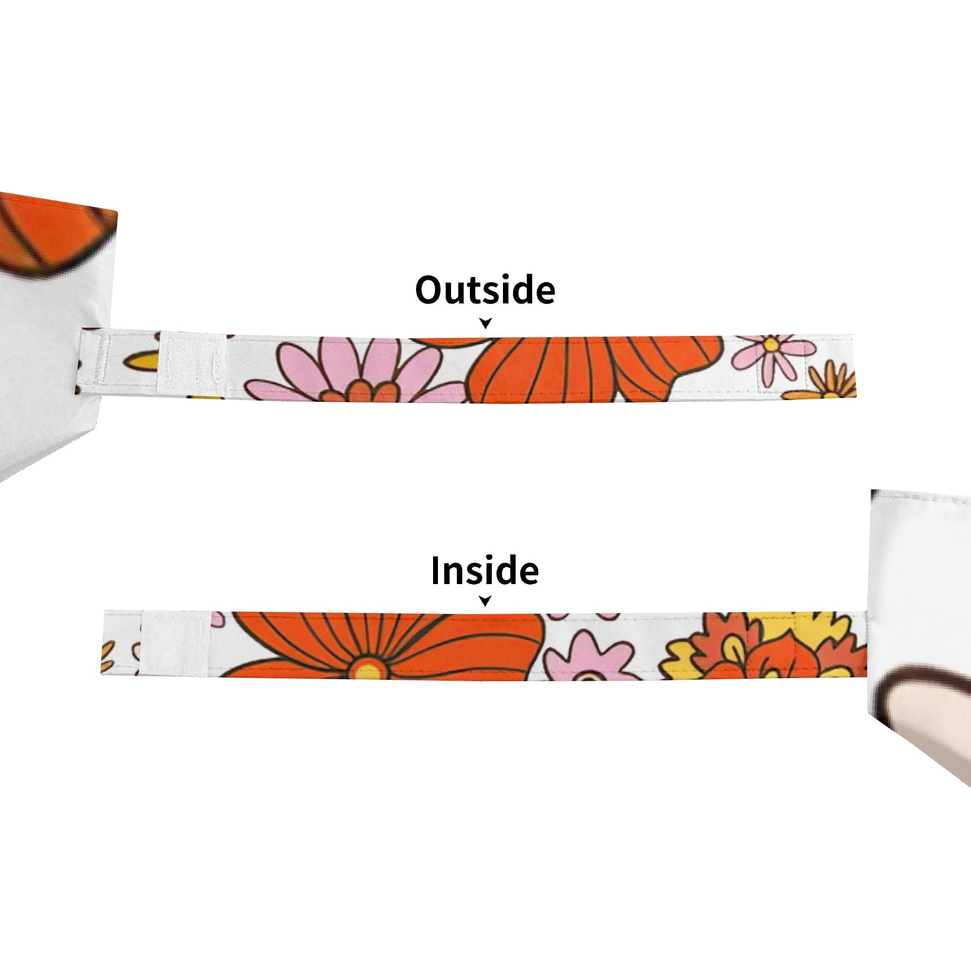 Vintage Orange Flowers Compact Automatic Umbrella Compact Automatic Umbrella Plants Printed Offshore Retro