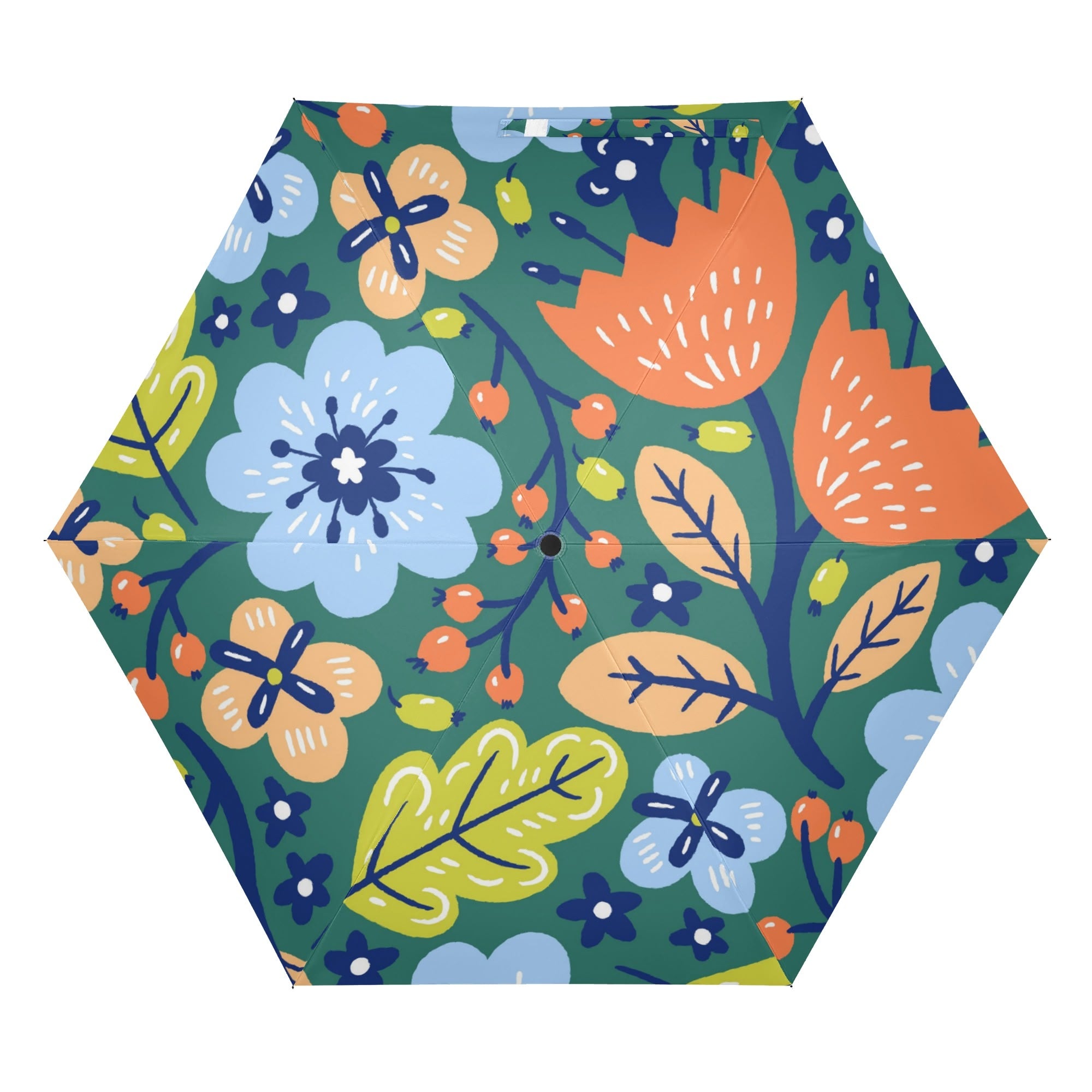 Retro Boho Flowers Compact Automatic Umbrella Compact Automatic Umbrella Plants Printed Offshore