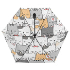 Cat Hello Compact Automatic Umbrella Compact Automatic Umbrella animal Printed Offshore