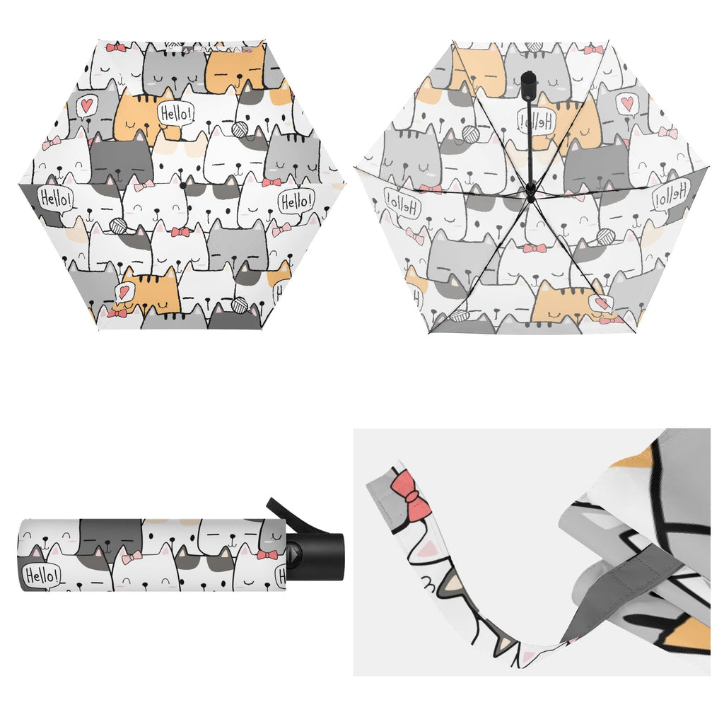 Cat Hello Compact Automatic Umbrella Compact Automatic Umbrella animal Printed Offshore