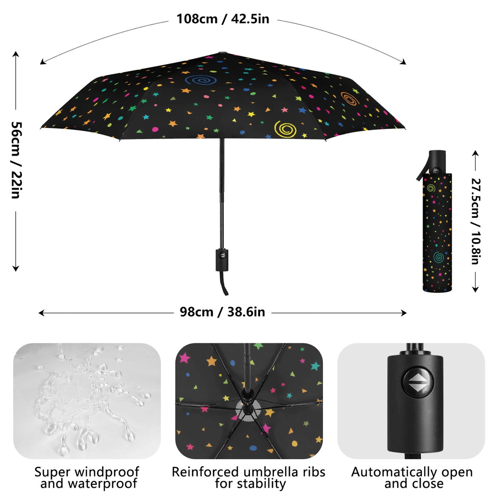 Stars And Swirls Compact Automatic Umbrella Compact Automatic Umbrella Printed Offshore