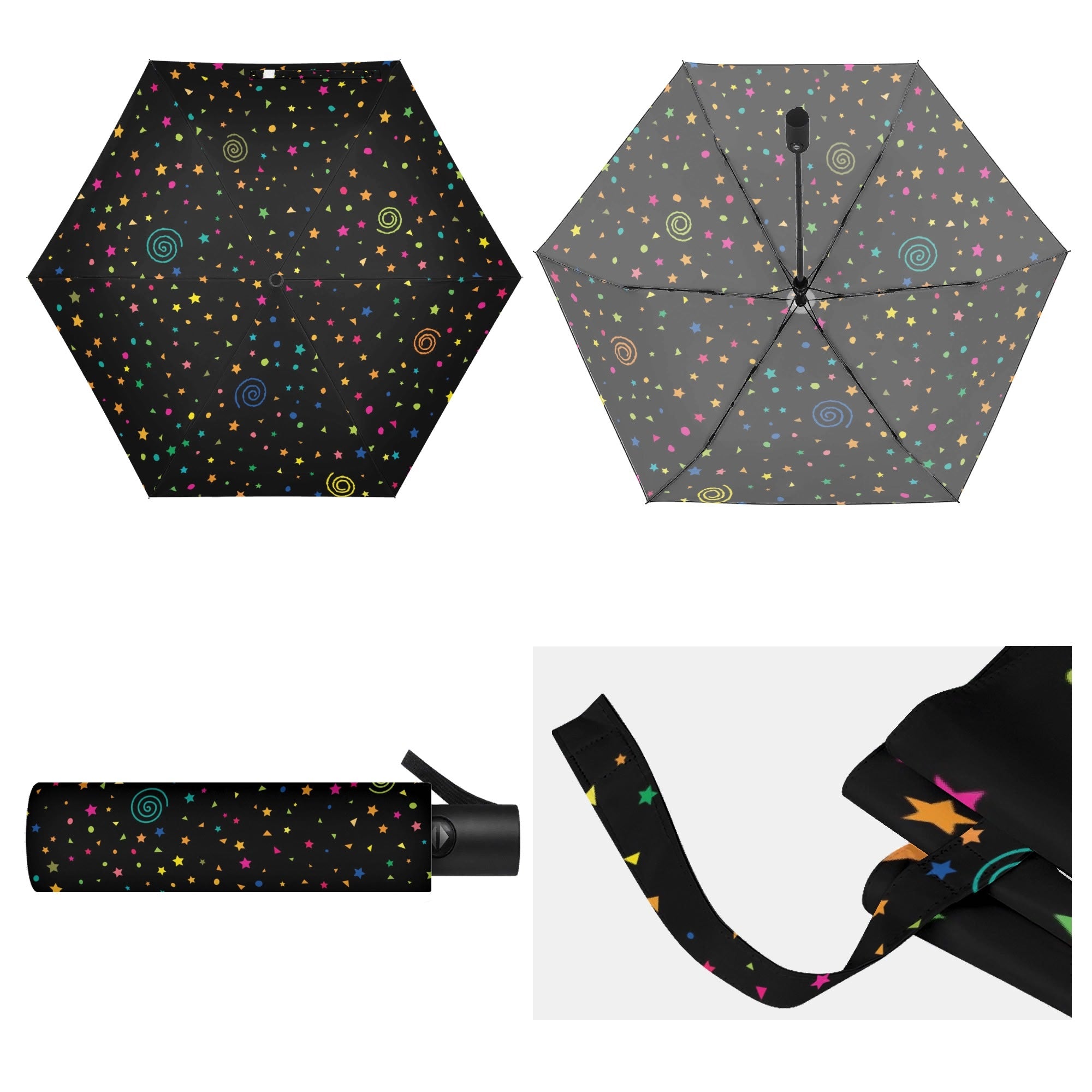 Stars And Swirls Compact Automatic Umbrella Compact Automatic Umbrella Printed Offshore