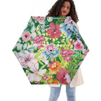 Bright Floral Compact Automatic Umbrella Default Title Compact Automatic Umbrella Plants Printed Offshore