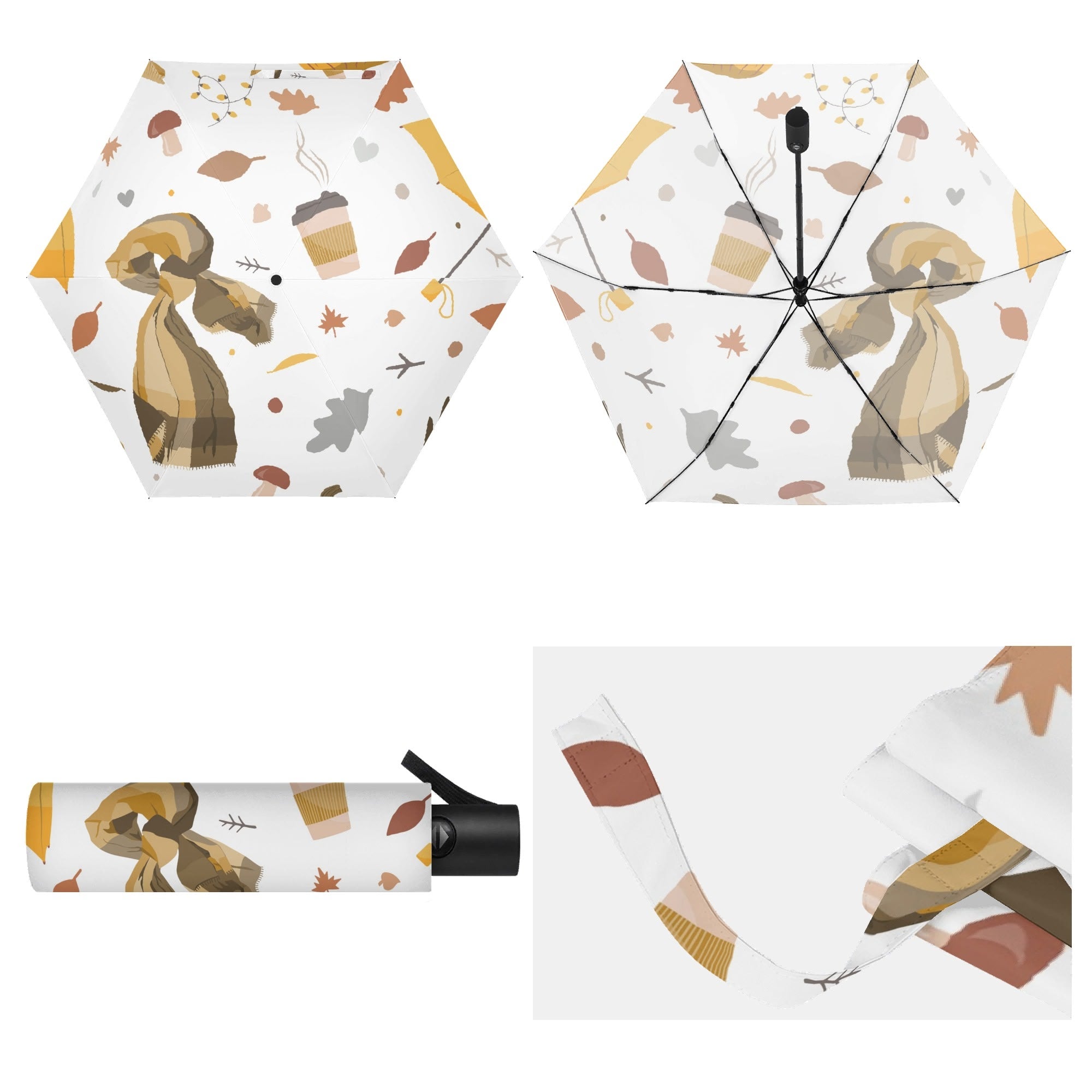 Autumn Compact Automatic Umbrella Compact Automatic Umbrella Printed Offshore