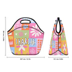 Personalised - Flower Patchwork - Neoprene Lunch Bag Personalised Neoprene Lunch Bags Plants Printed Offshore