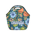 Personalised - Retro Boho Flowers - Neoprene Lunch Bag Default Title Personalised Neoprene Lunch Bags Plants Printed Offshore Retro