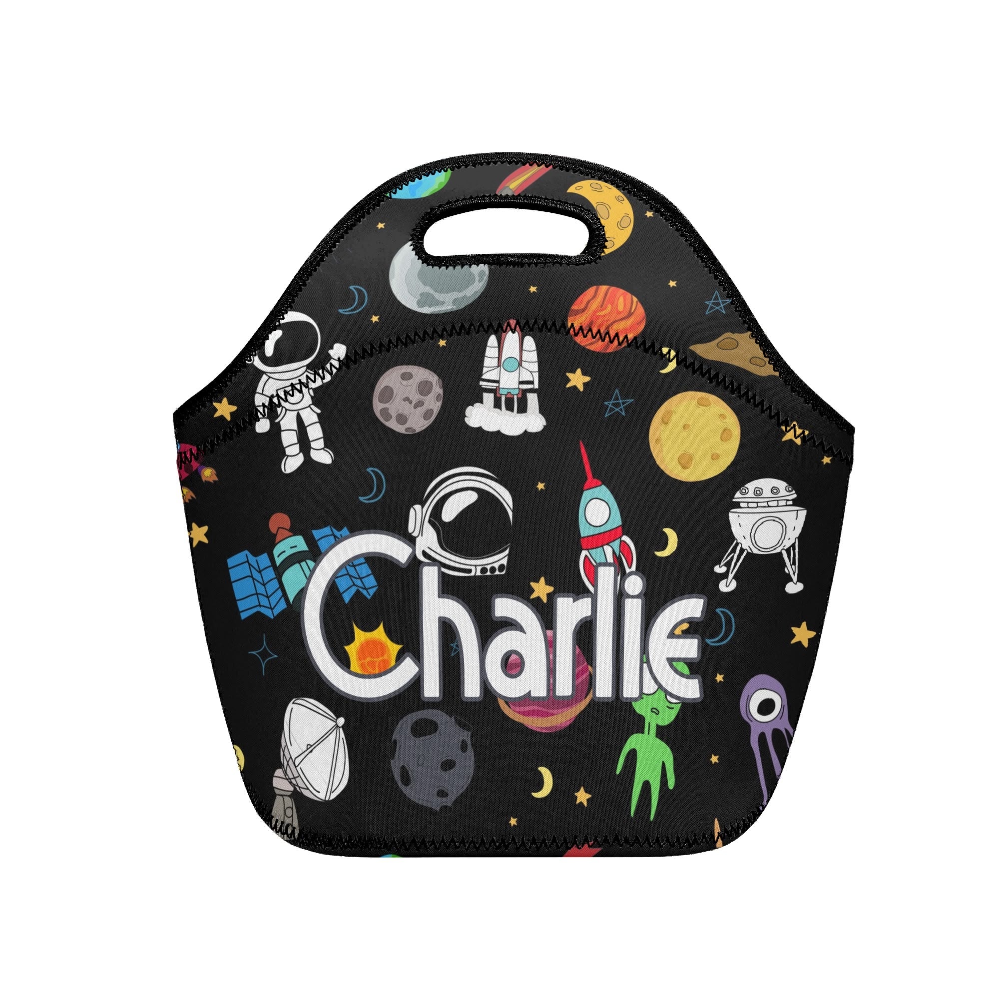 Personalised - Kids Space - Neoprene Lunch Bag Default Title Personalised Neoprene Lunch Bags Printed Offshore Space