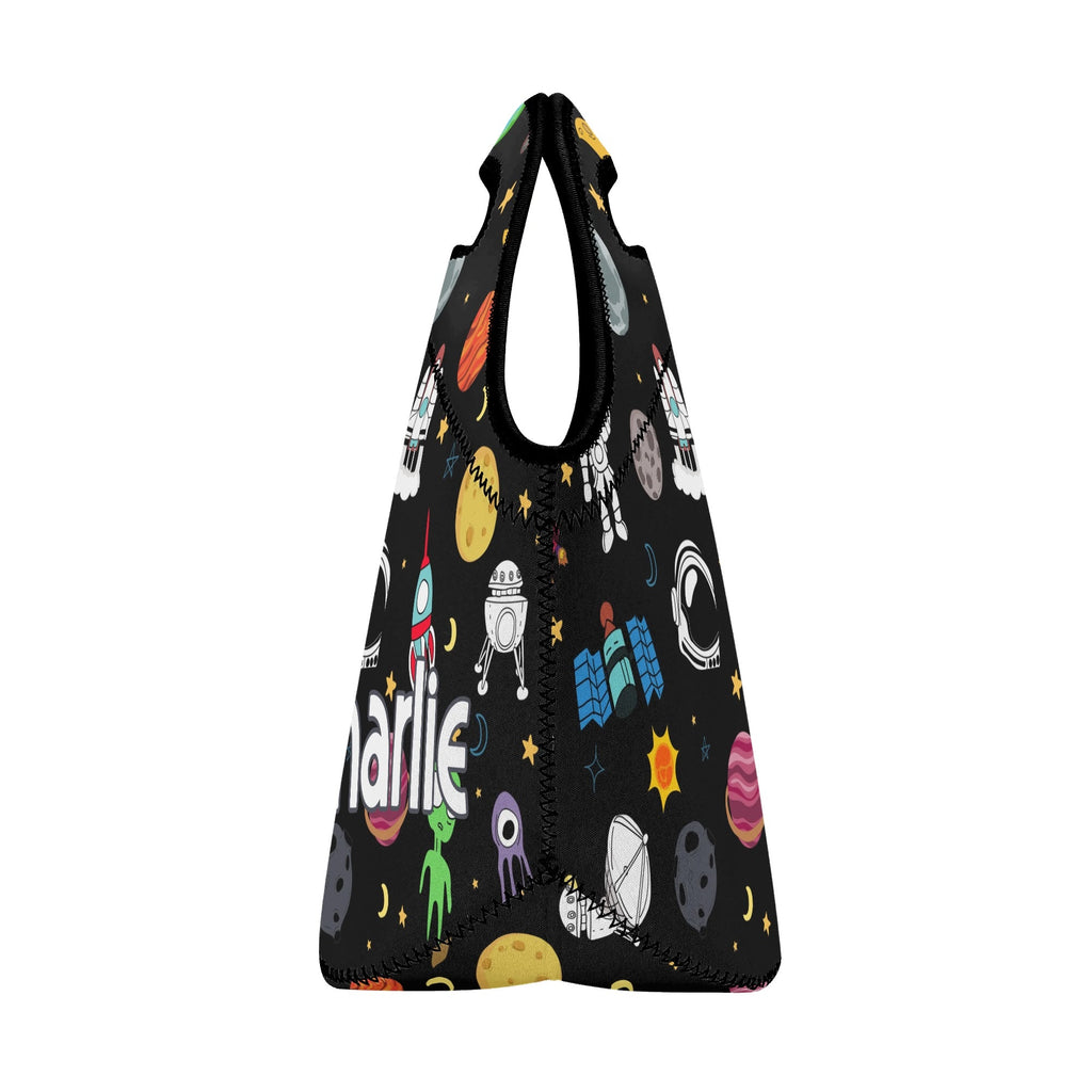 Personalised Fun Space Neoprene Lunch Bag Personalised Neoprene Lunch Bags Printed Offshore Space