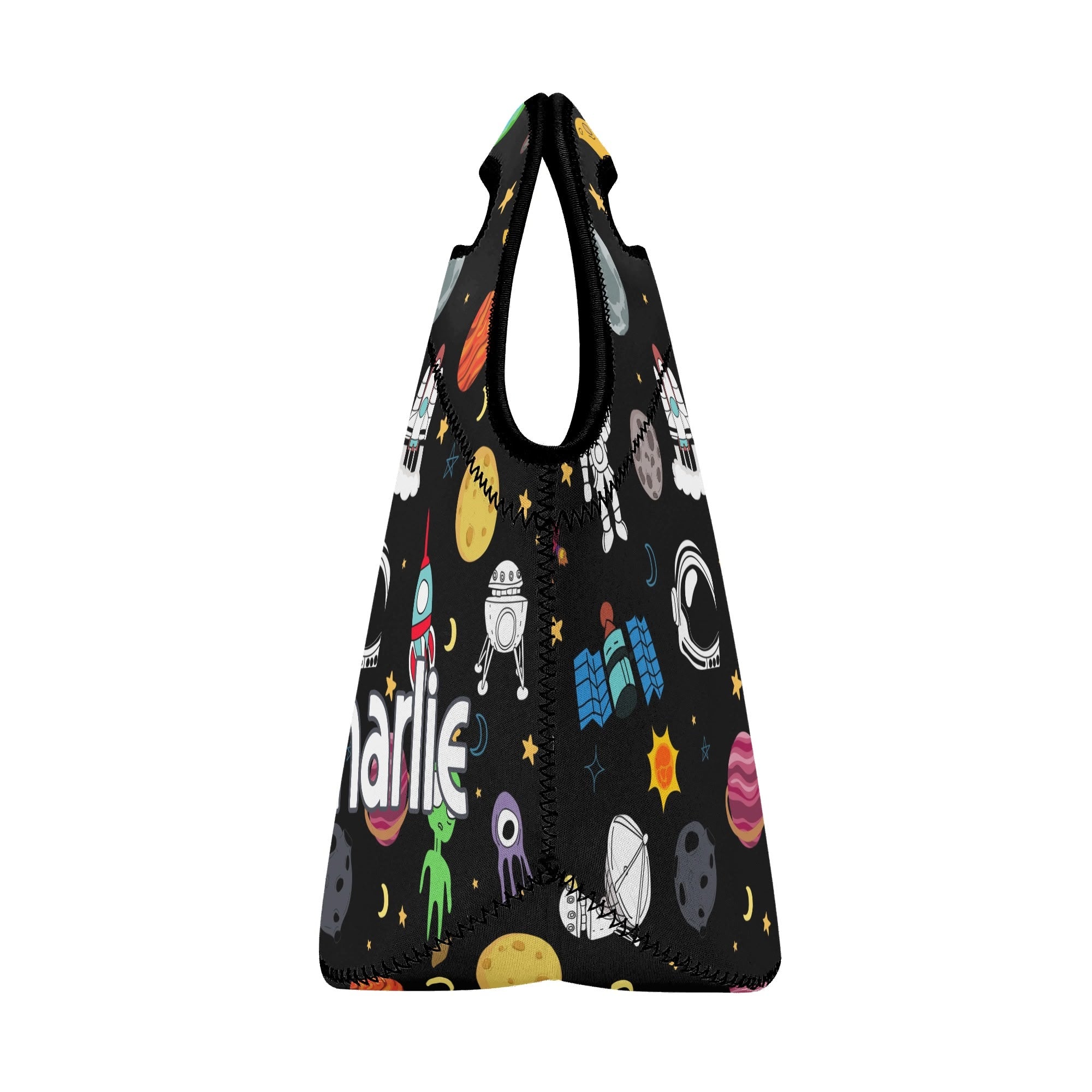 Personalised - Kids Space - Neoprene Lunch Bag Personalised Neoprene Lunch Bags Printed Offshore Space