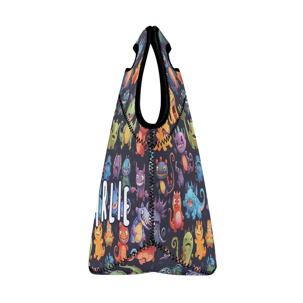 Personalised - Monster Mania - Neoprene Lunch Bag Personalised Neoprene Lunch Bags Printed Offshore Sci Fi