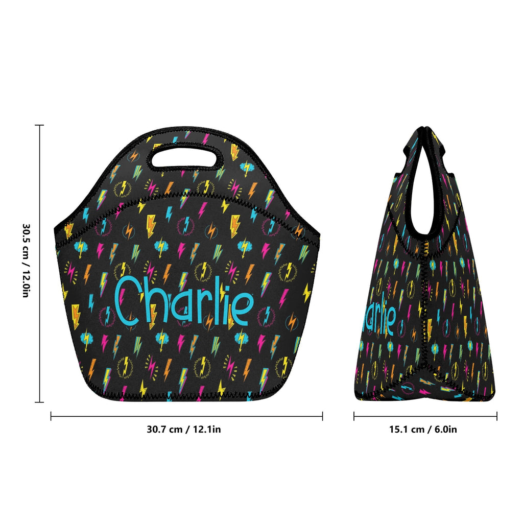 Personalised - Fun Lightning, Comic - Neoprene Lunch Bag Personalised Neoprene Lunch Bags comic Printed Offshore