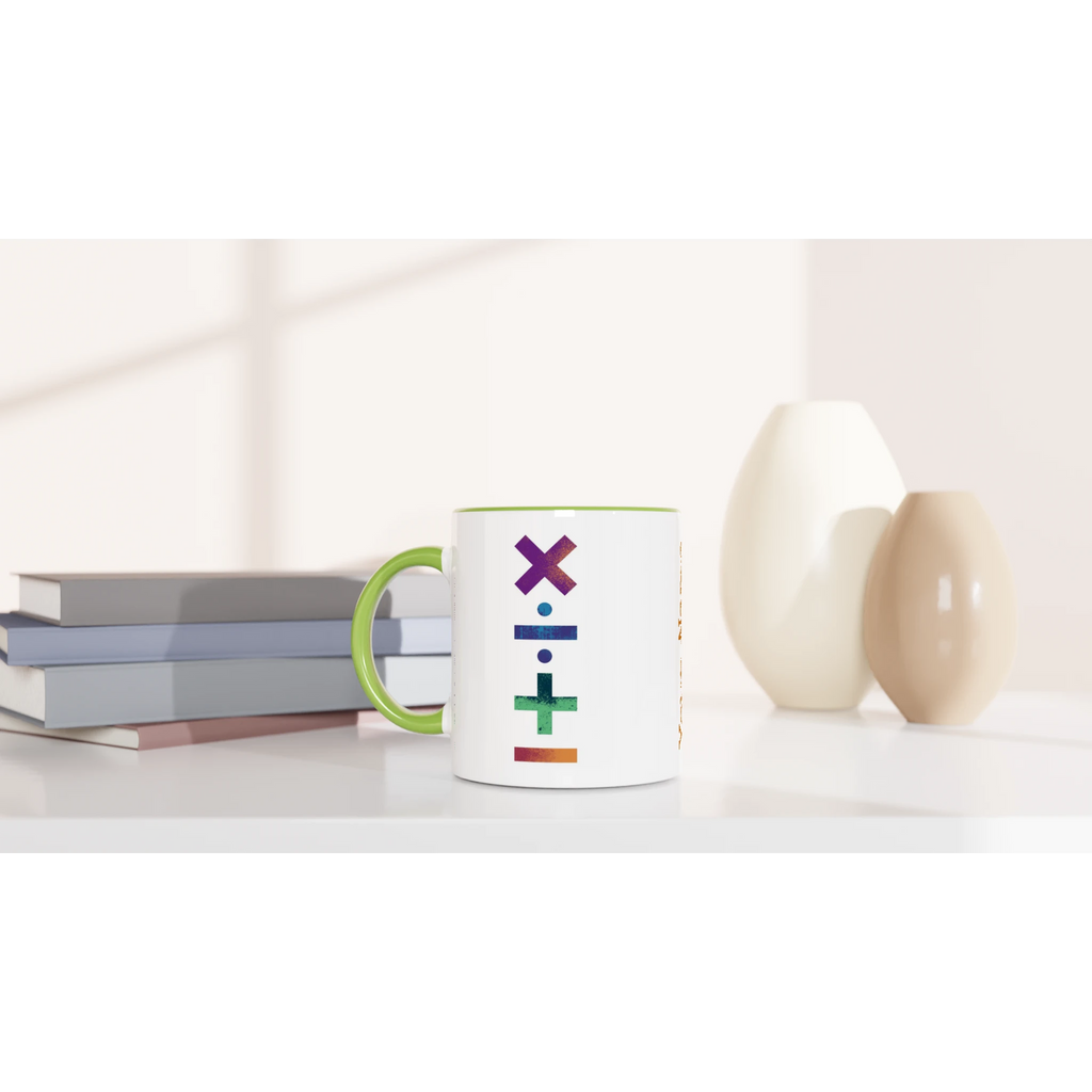 Personalise - Maths Symbols - White 11oz Ceramic Mug Personalised Mug customise Globally Fulfilled Maths personalise Science