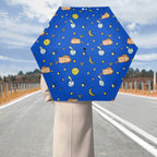 Cats In Space Compact Automatic Umbrella Compact Automatic Umbrella animal Printed Offshore Space