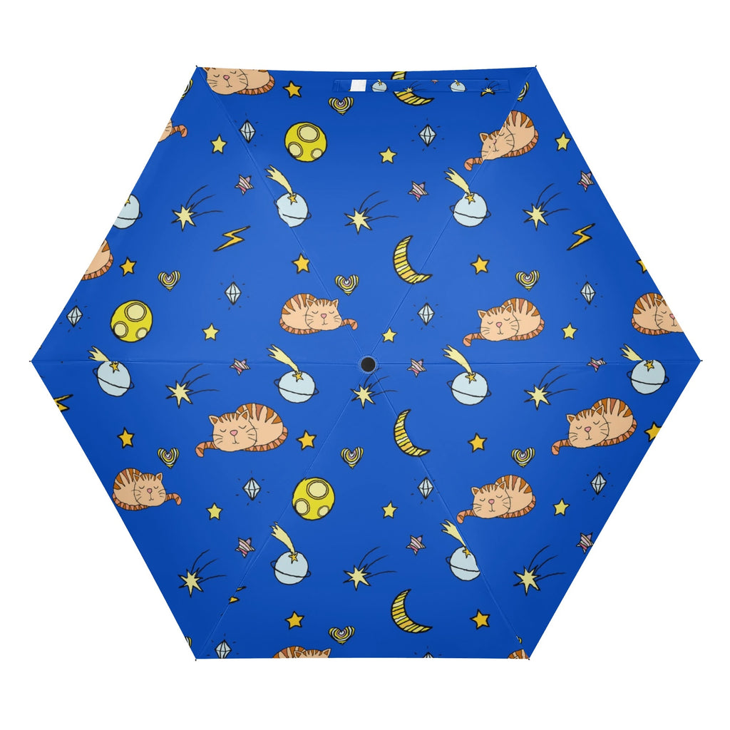 Cats In Space Compact Automatic Umbrella Compact Automatic Umbrella animal Printed Offshore Space