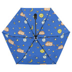 Cats In Space Compact Automatic Umbrella Compact Automatic Umbrella animal Printed Offshore Space