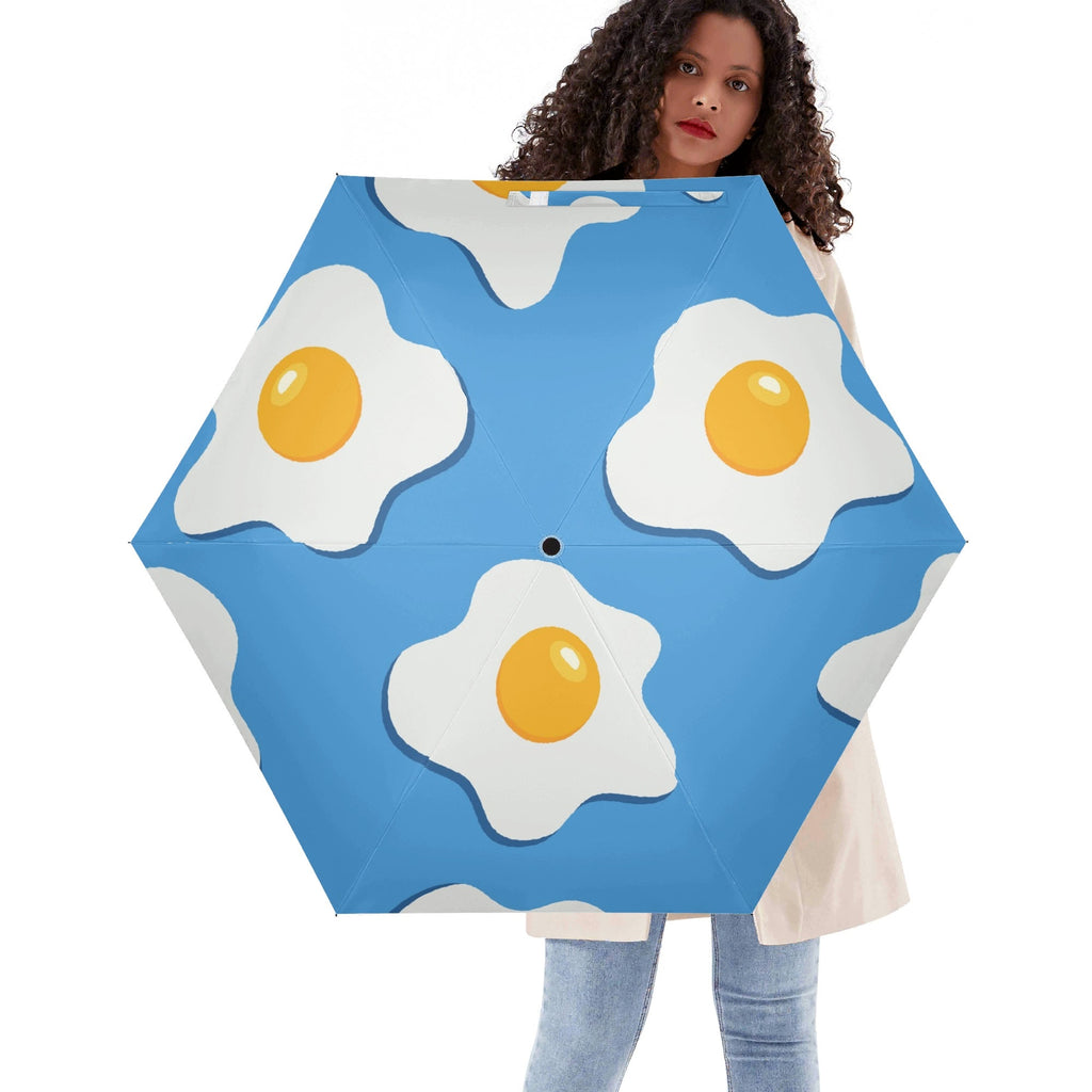 Fried Eggs Compact Automatic Umbrella Default Title Compact Automatic Umbrella Food Printed Offshore