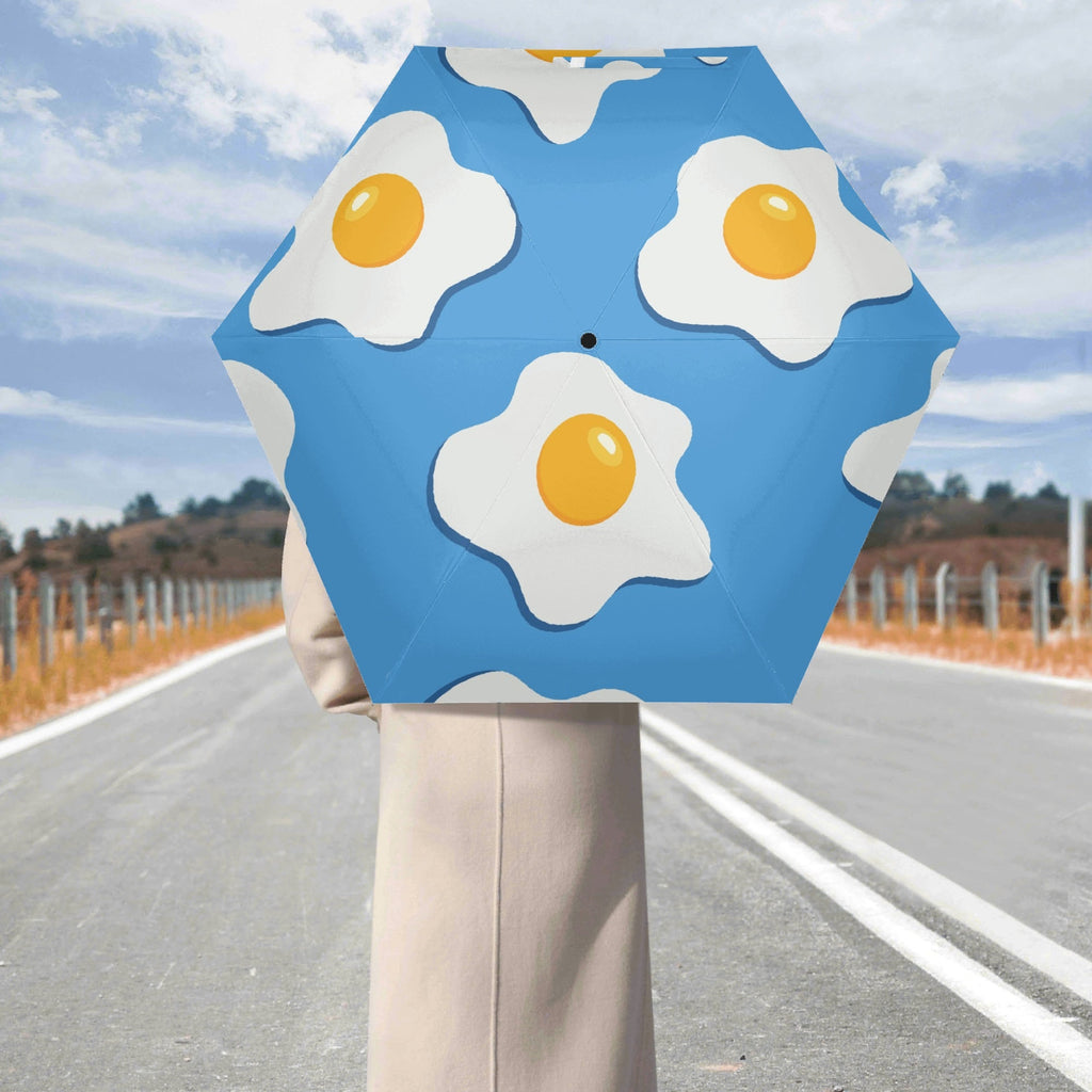 Fried Eggs Compact Automatic Umbrella Compact Automatic Umbrella Food Printed Offshore