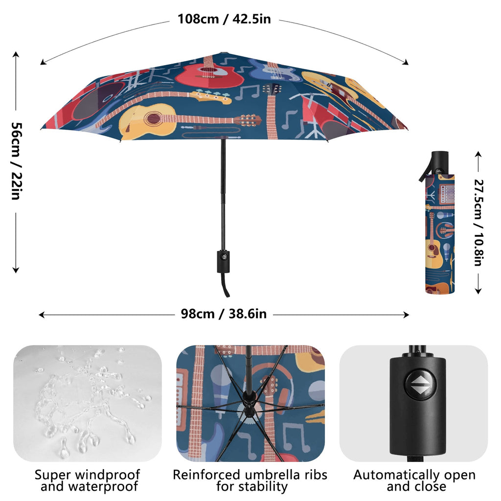 Music Instruments Compact Automatic Umbrella Compact Automatic Umbrella Music Printed Offshore